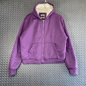 Vintage Y2K 1826 Sports‎ Jeans Purple Sherpa Lined Full Zip Up Sweater Men's 2XL